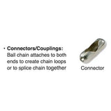 Lucky Line 31900 Ball Chain Connectors/Couplings #6 Nickel Plated Brass 100 Per Pack