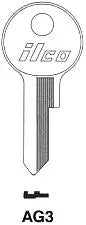 Kaba Ilco AG3 Key Blank – Age Keyway, Nickel-Plated Brass, 5-Pin