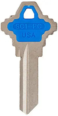 Kaba Ilco SC1-PC-BLUE Key Blank "All Blue"