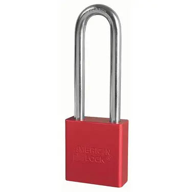 American Lock A1207KARED 27676 Red Anodized Aluminum Safety Padlock, 1-3/4" Body, 3" Tall 5/16" Diameter Shackle, Keyed Alike